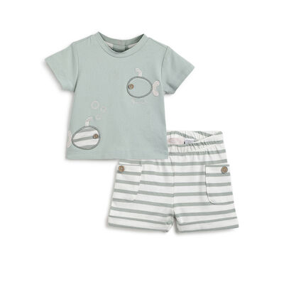 Boys Light Green T-shirt with Short Pants